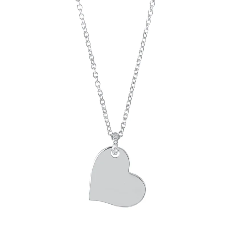 Pave - Set Cubic Zirconia Crown Pendant Necklace for Little Princess - Themed Birthday PartiesDiamond & Silver Heart Pendant Necklace Pave - Set Cubic Zirconia Crown Pendant Necklace for Little Princess - Themed Birthday PartiesDiamond & Silver Heart Pendant Necklace