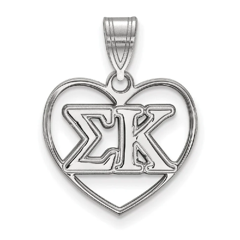 3D - Printed Owl Pendant Necklace in Recycled Plastic for Eco - Conscious FashionistasSterling Silver Sigma Kappa Heart Greek Letters Pendant 3D - Printed Owl Pendant Necklace in Recycled Plastic for Eco - Conscious FashionistasSterling Silver Sigma Kappa Heart Greek Letters Pendant