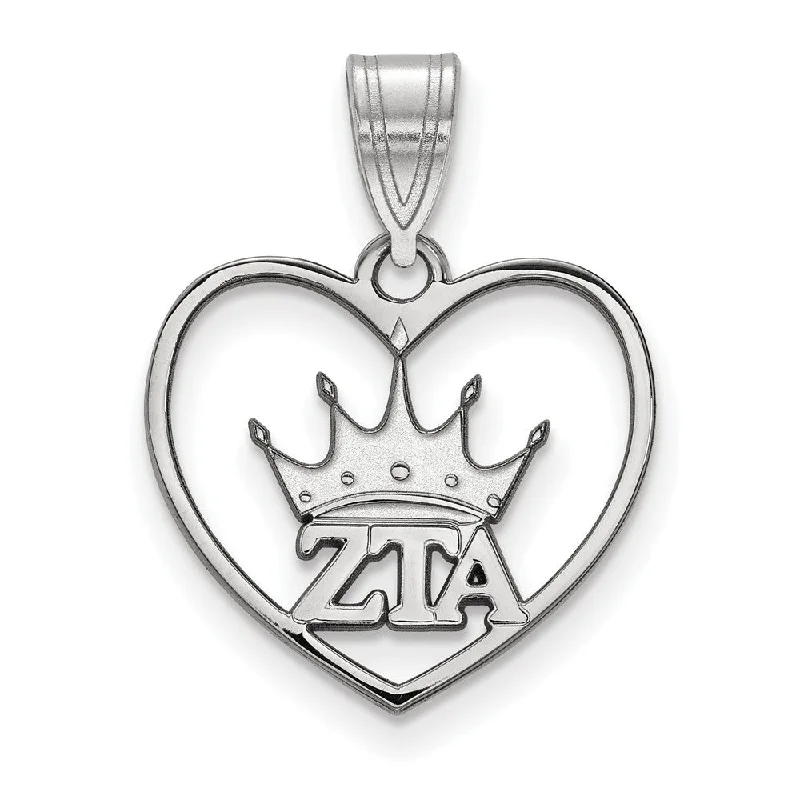 Cross - Stitch - Embroidered Floral Pendant Necklace for Handicraft AficionadosSterling Silver Zeta Tau Alpha Heart Pendant Cross - Stitch - Embroidered Floral Pendant Necklace for Handicraft AficionadosSterling Silver Zeta Tau Alpha Heart Pendant