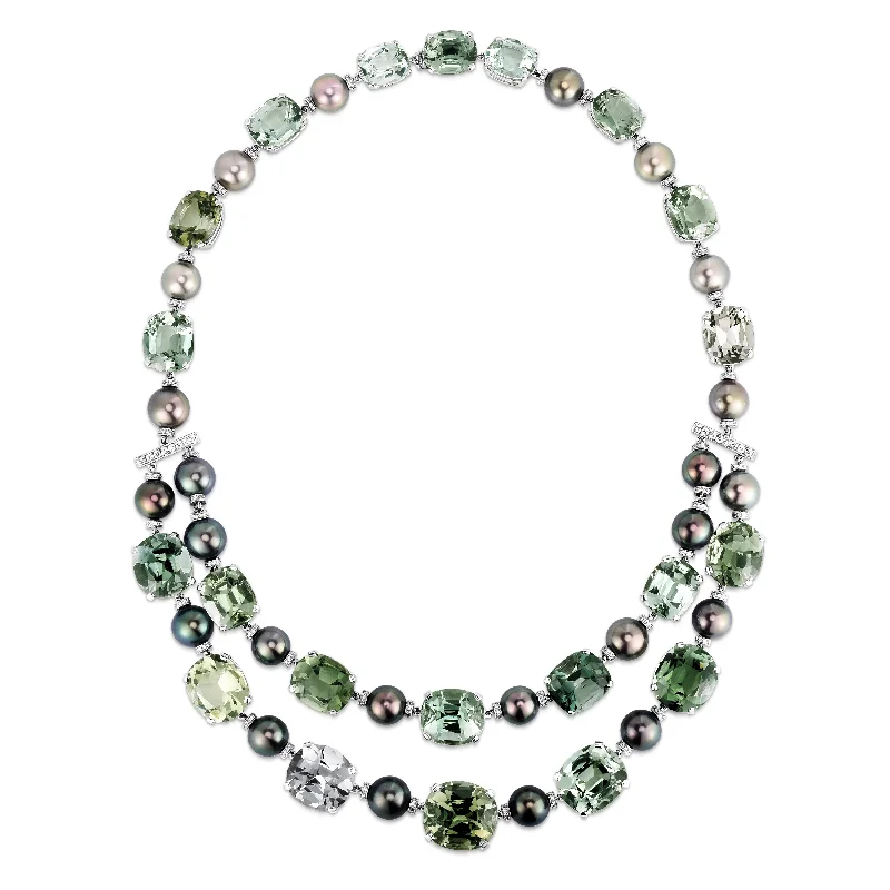 Tahitian Pearl, Tourmaline & Diamond Necklace