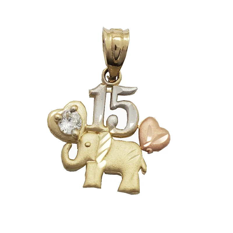 Vintage - Reproduction Cameo Pendant Necklace in Brass for Retro - Style LoversTricolor "15" Elephant Pendant Vintage - Reproduction Cameo Pendant Necklace in Brass for Retro - Style LoversTricolor "15" Elephant Pendant