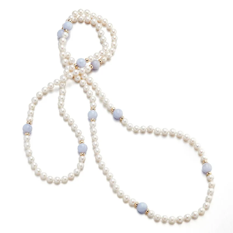 Dainty Gold - Plated Angel Wing Pendant Necklace for Sensitive Skin OwnersPearl & Blue Lace Agate Rope Necklace Dainty Gold - Plated Angel Wing Pendant Necklace for Sensitive Skin OwnersPearl & Blue Lace Agate Rope Necklace